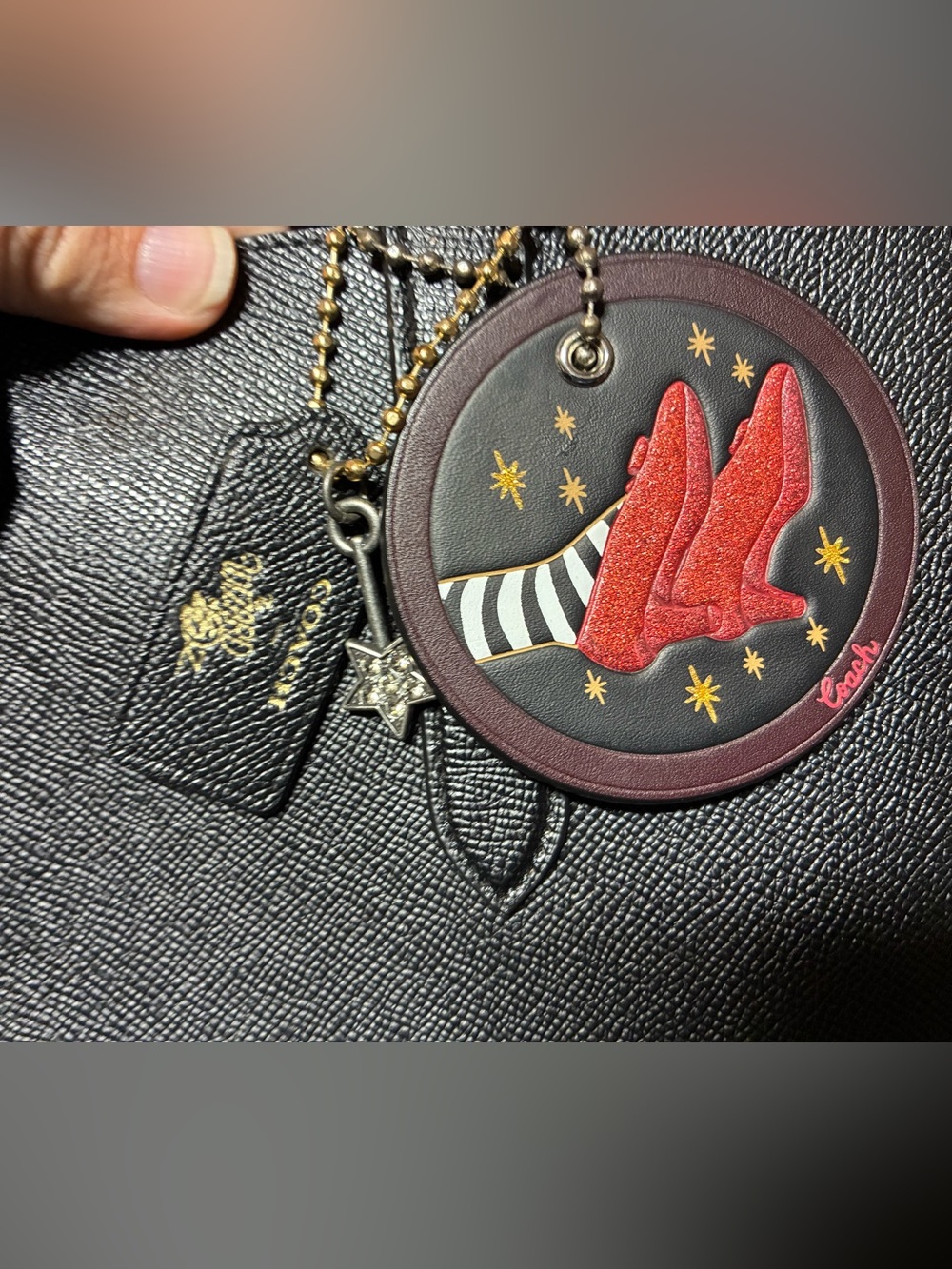 Coach x The Wizard of Oz Black Tote Bag with Red Ruby Slippers Charm NWT - Picture 3 of 6